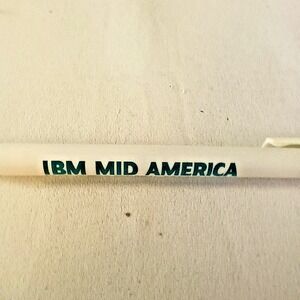 IBM Mid America Employees Federal Credit Union Ballpoint Pen White Vintage Promo
